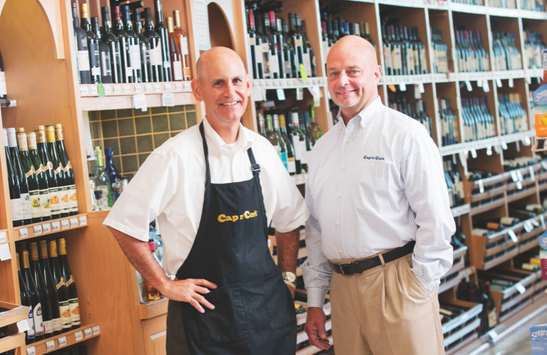 Cap n’ Cork partners Andrew Lebamoff (left) and Joseph Doust Jr. (right) have found a winning formula in traditional newspaper advertising, as well as social media and the occasional television spot.