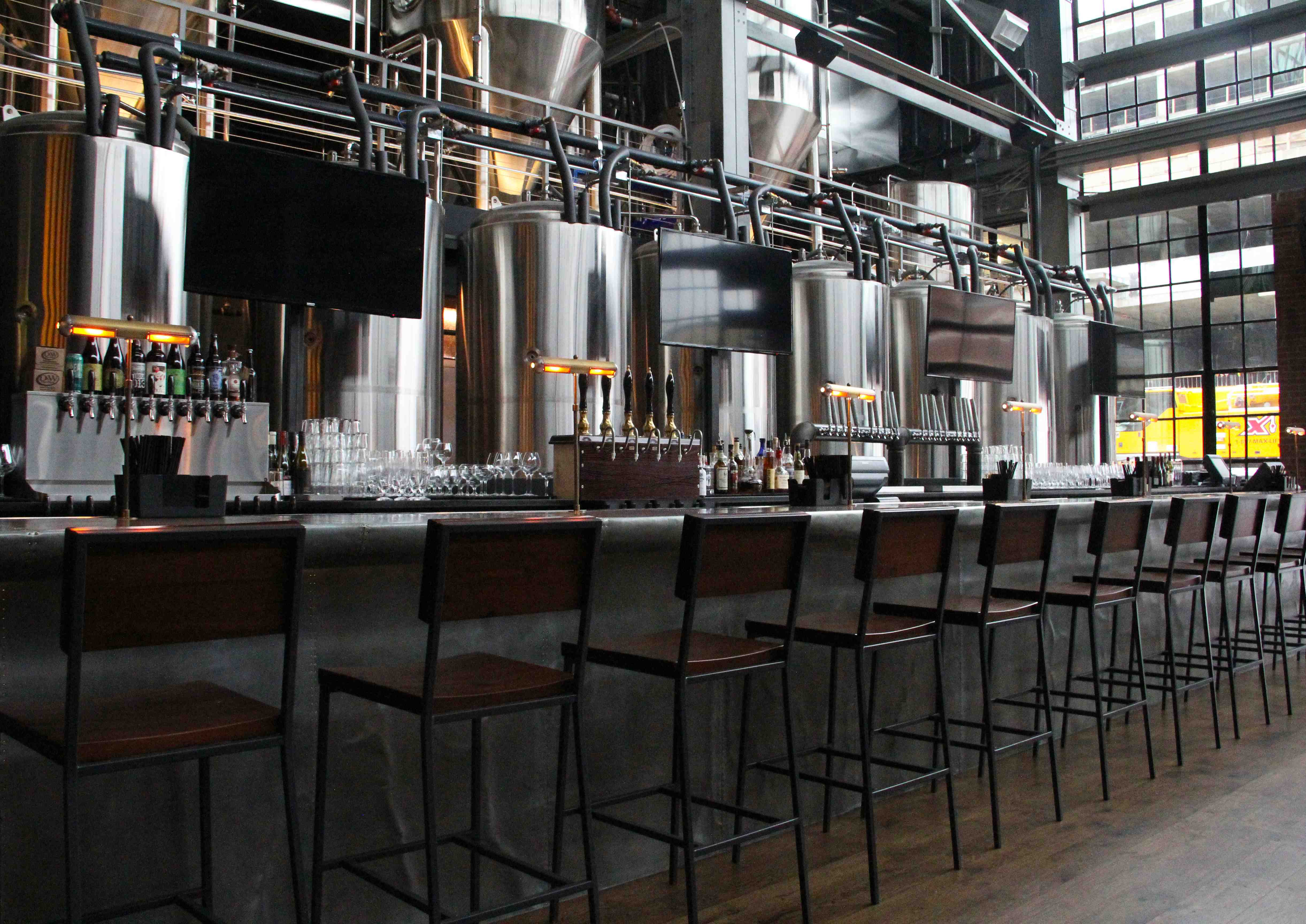 Bluejacket brewery offers 20 draft and five cask beers on tap, along with hand-bottled brews.