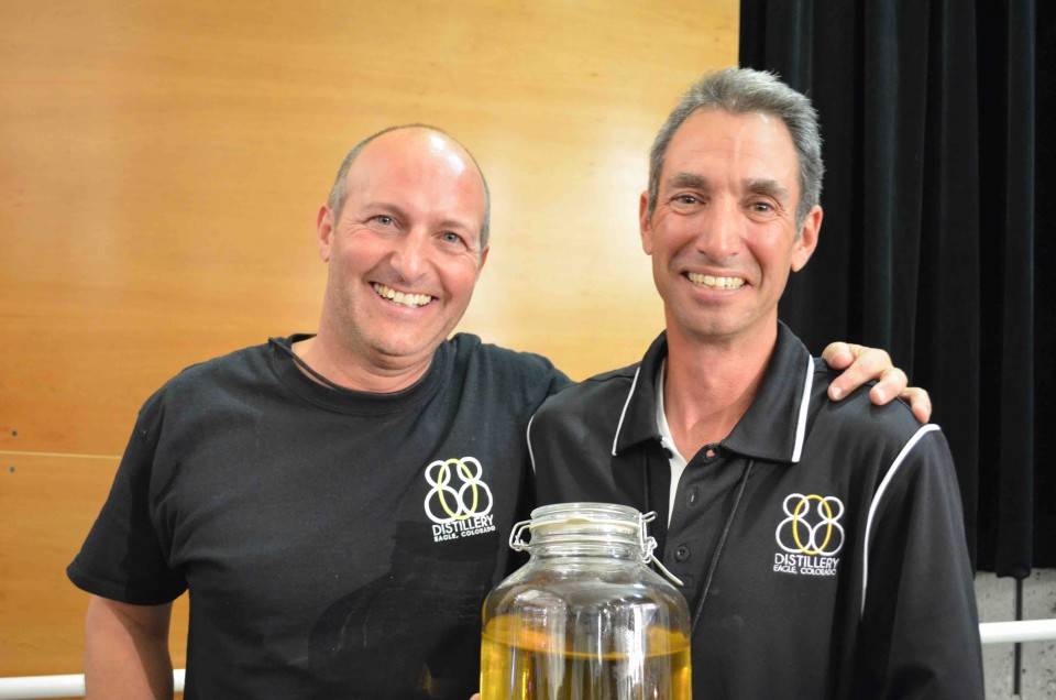 Jeff Leonardo (left) and Claude Seeman make artisanal limoncello at 808 Distillery in nearby Eagle, Colorado, and will soon produce aged and spiced rums.