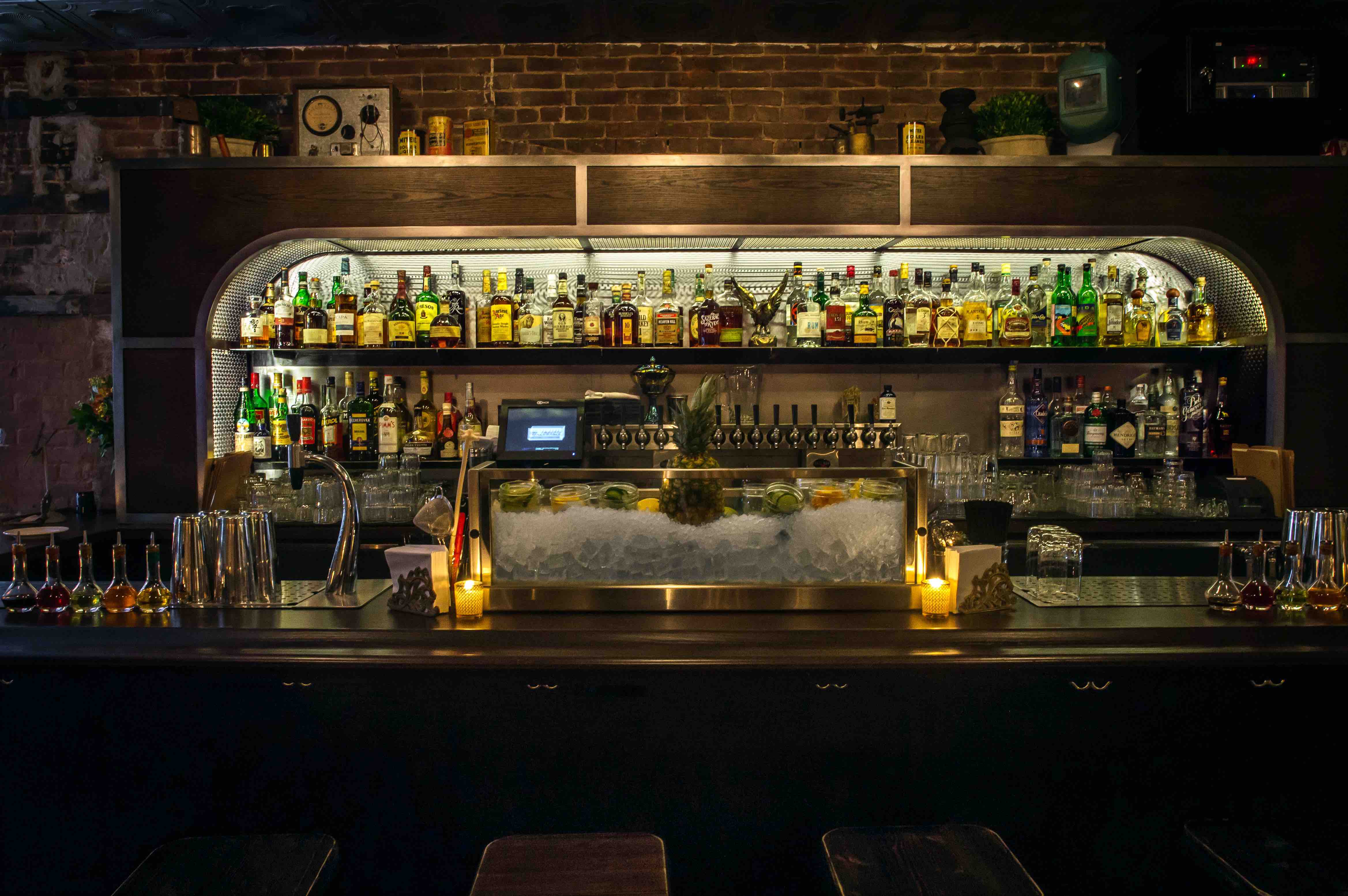 Boilermaker in New York City celebrates its namesake drink with beer and shots.