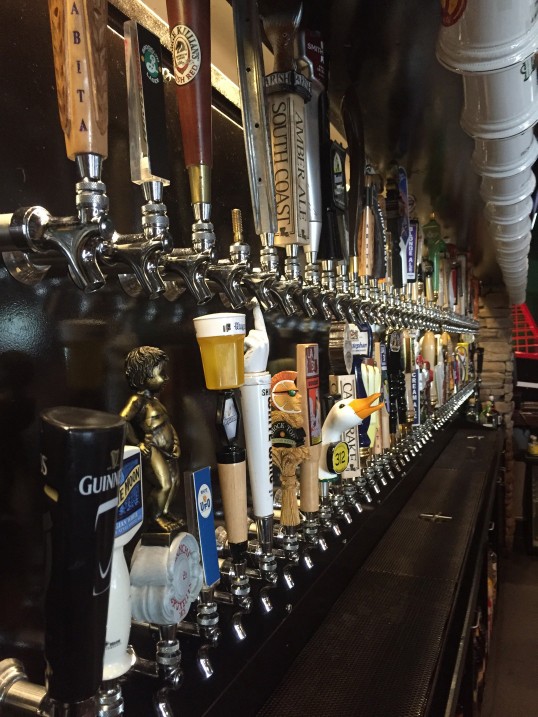 Louisiana’s three-unit Happy’s Irish Pub (taps pictured) has shifted from stocking only bottled beer to offering solely draft options.