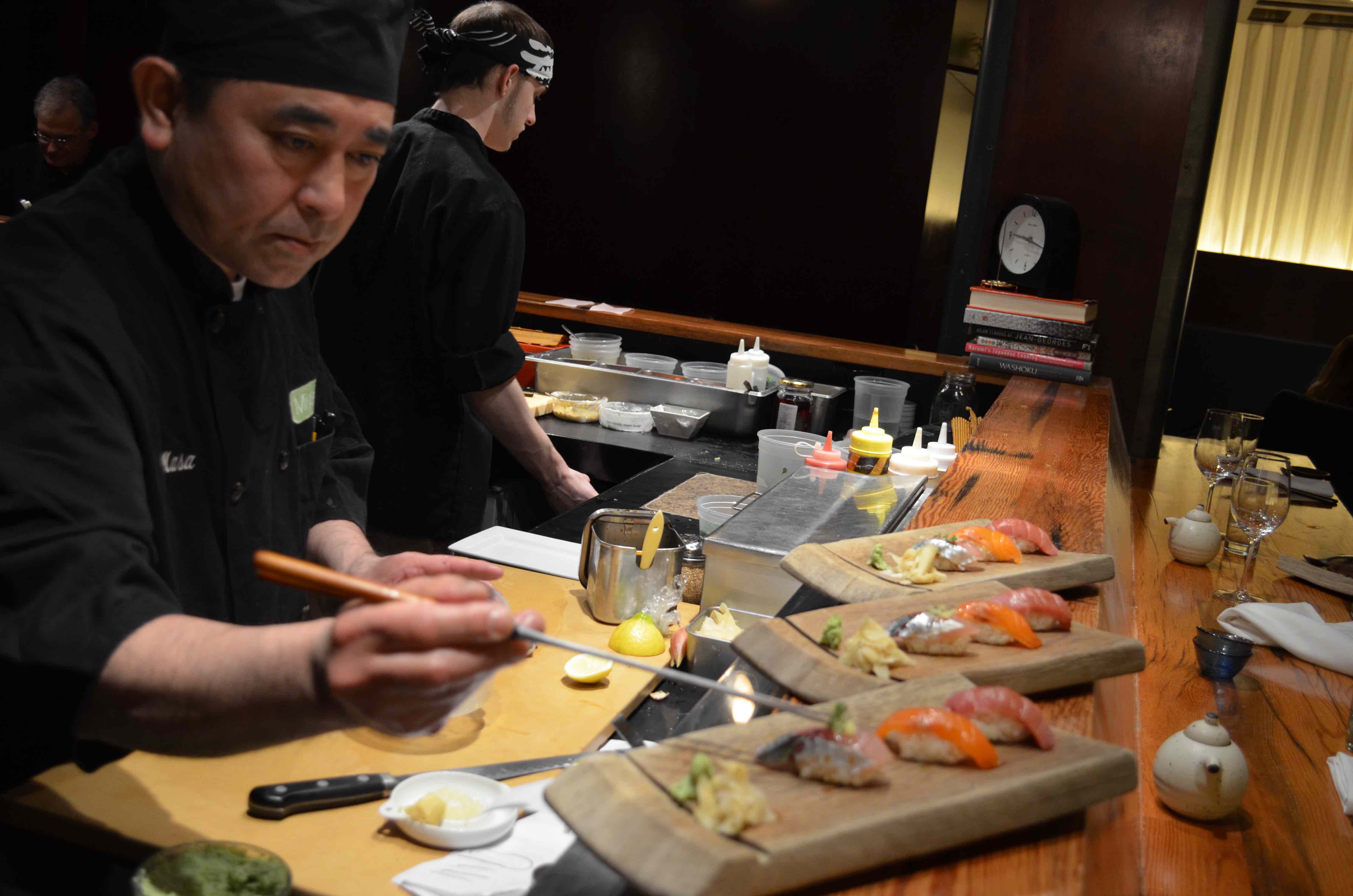 The Japanese restaurant Miyake offers a variety of sakes and a sophisticated wine selection.