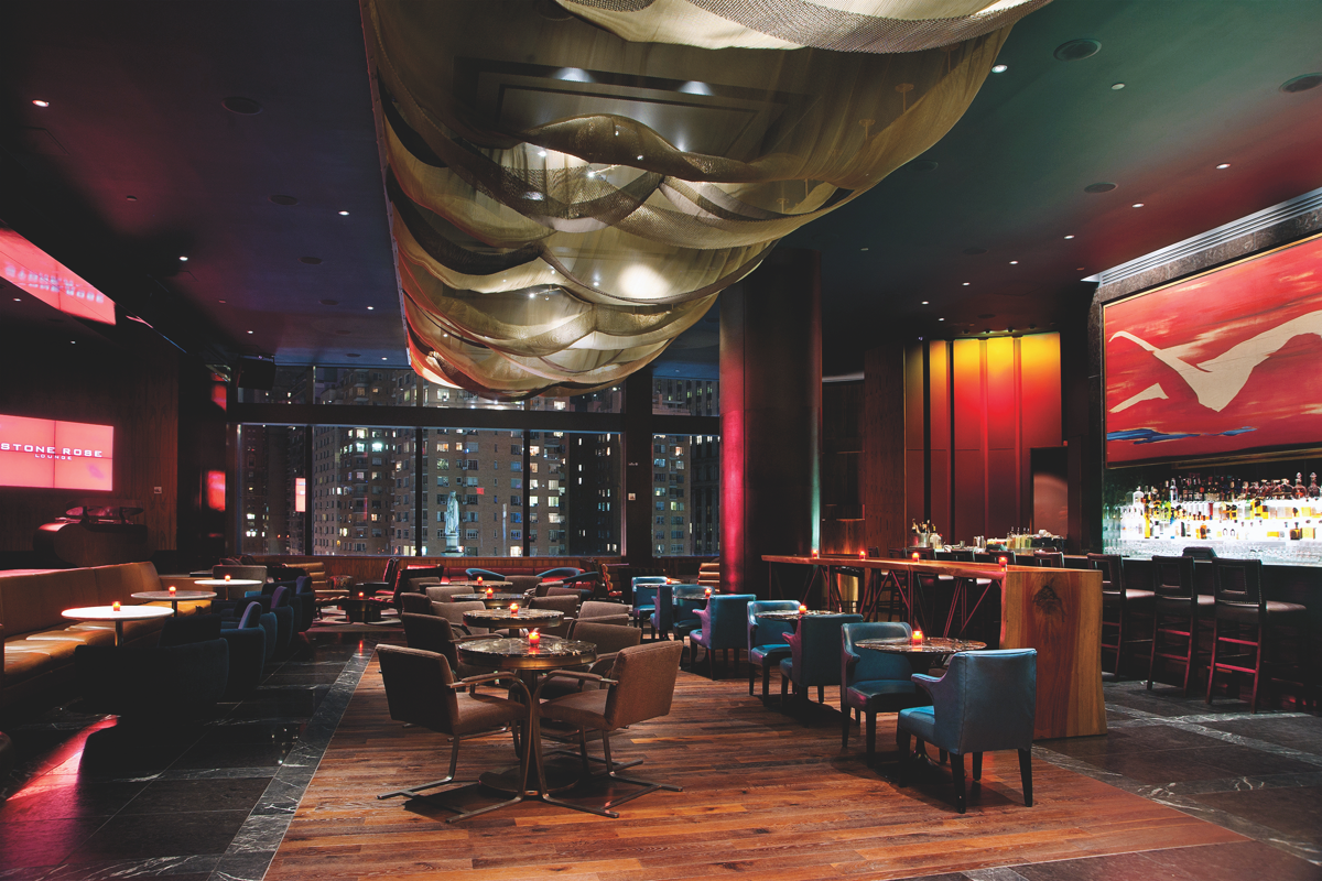 Gerber Group’s Stone Rose Lounge in New York City (above) emphasizes classic cocktails that showcase the flavors of their base spirits.