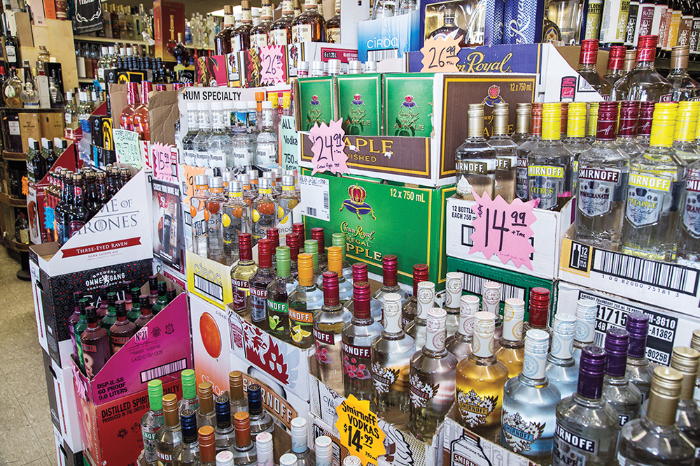 Tops offers 1,200 wine SKUs and 1,700 spirits SKUs, led by vodka and whiskies. Local and exclusive items draw particular interest.