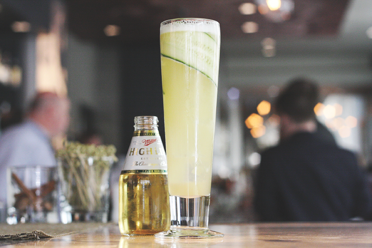 Stanton's The Misunderstood Cocktail is made with Tequila, mezcal, ginger syrup, honey, cucumber, lime juice and beer.