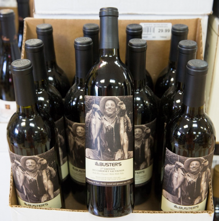 Buster’s Liquors offers a range of private label wines, produced in partnership with Basel Cellars in Washington.