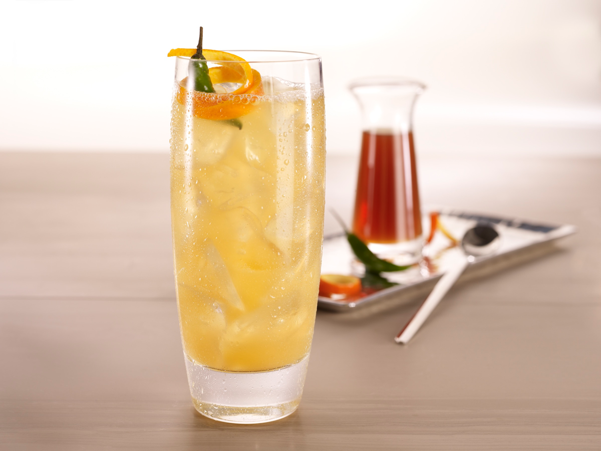 The Earl of Harlem has a spicy profile, mixing vodka with simple syrup, lemon juice and a syrup of Earl Grey tea, chili, coriander, sugar and honey.