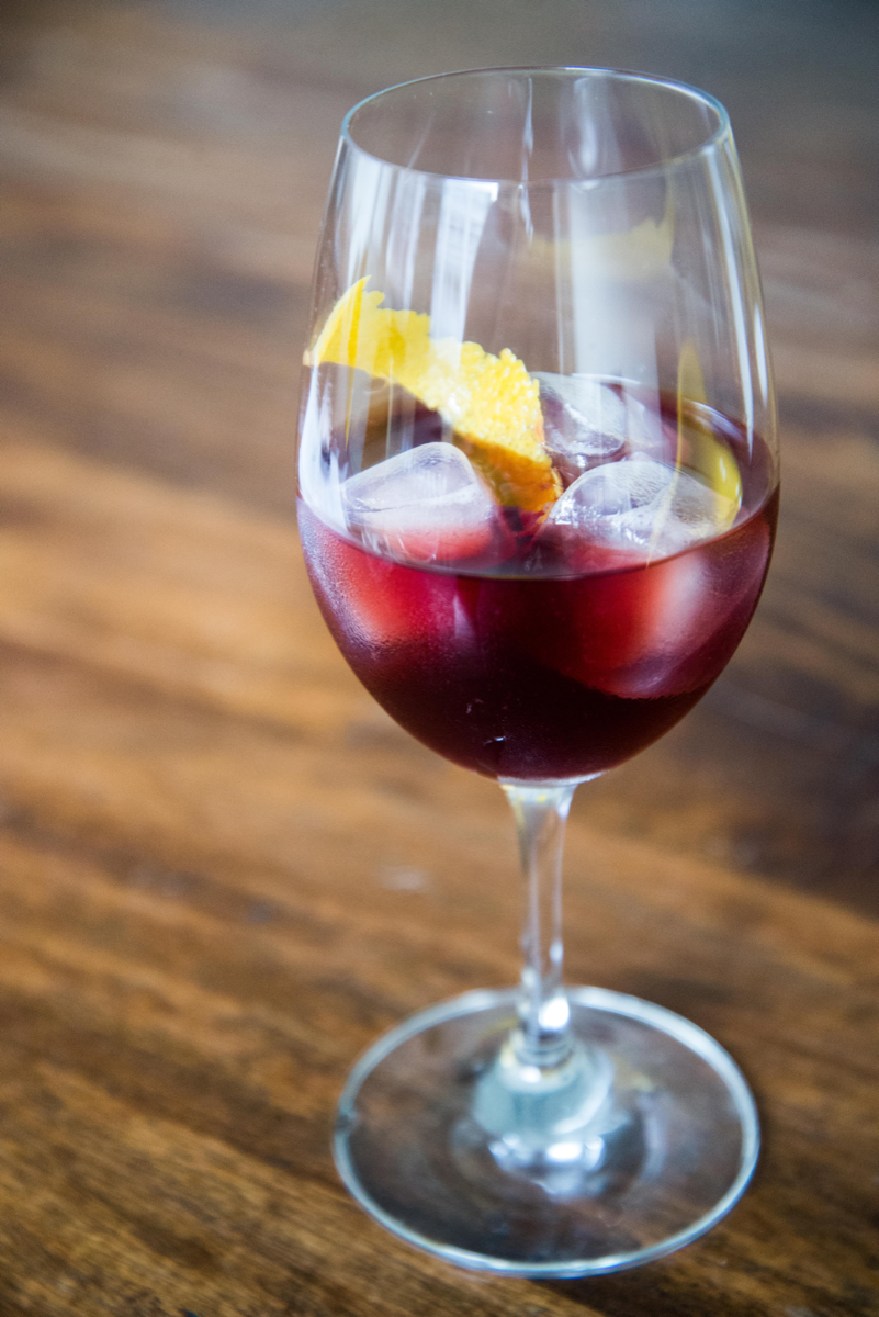 The Red and Black incorporates rye whiskey along with red wine and crème de cassis.