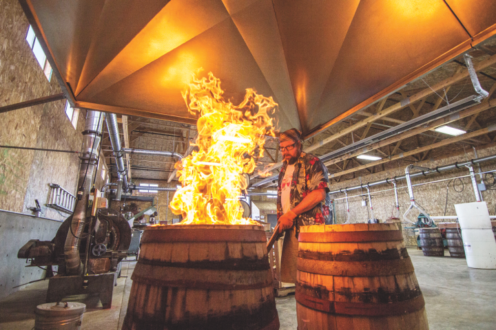 Newport, Oregon’s Rogue Spirits (cooper Nate Lindquist pictured) takes an innovative approach to both its products and its processes. The distillery has its own in-house cooperage.