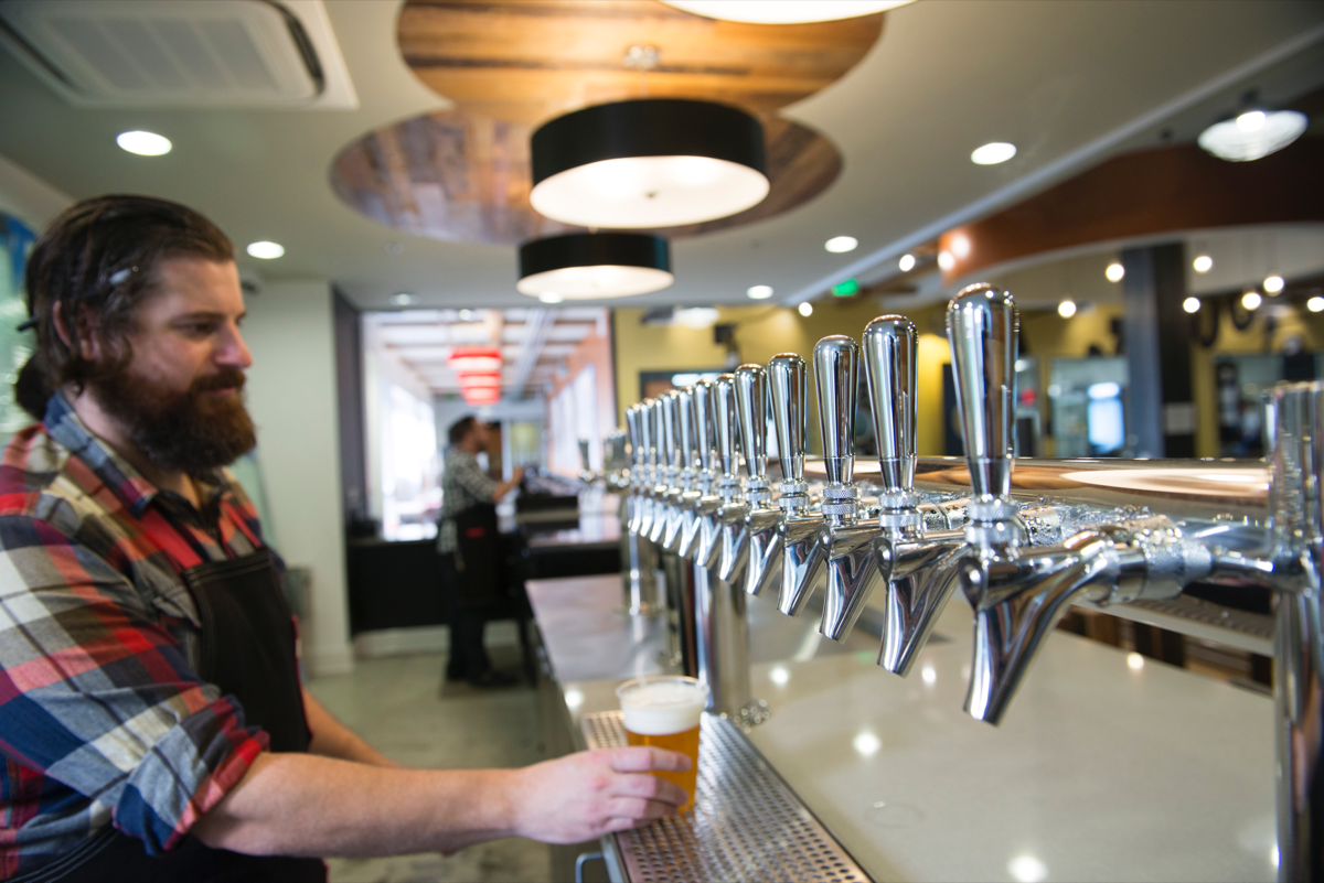 Beverage alcohol is an important and growing part of the food hall experience. Recess bar at 4th Street Market offers beer, wine and cocktails on tap, with additional selections to come.