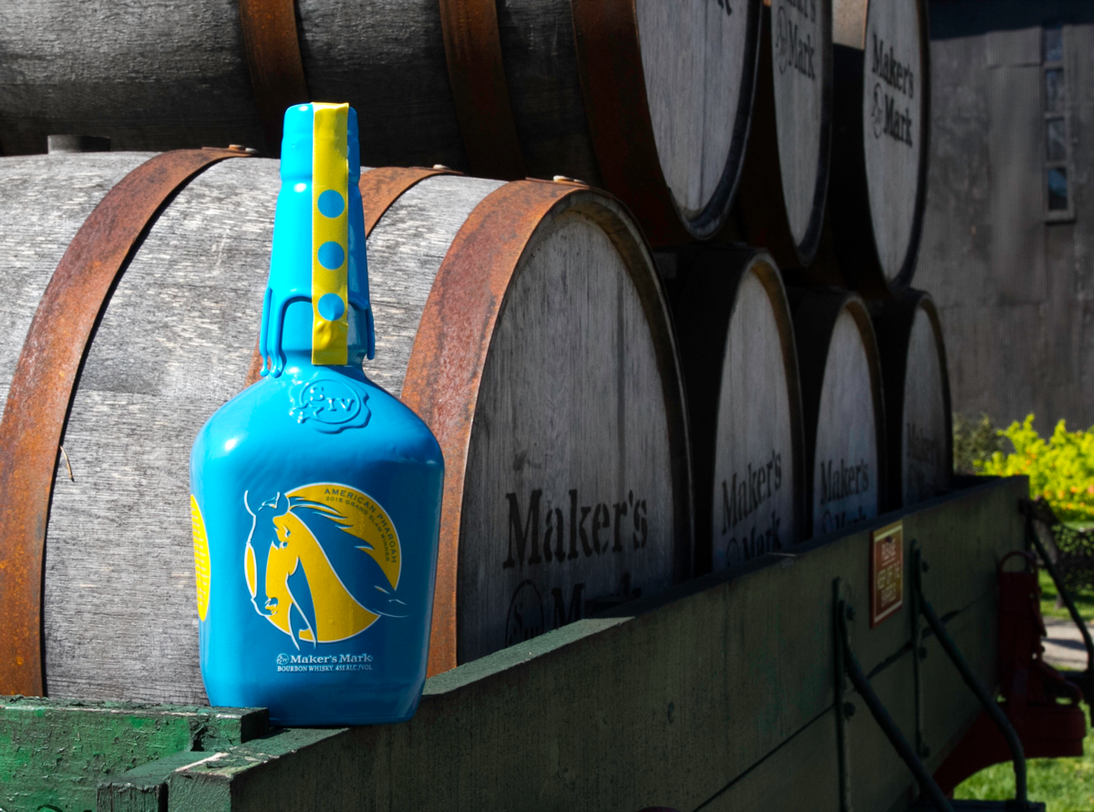 The Maker’s Mark American Pharoah limited-edition bottle celebrates the first Triple Crown winner since 1978.