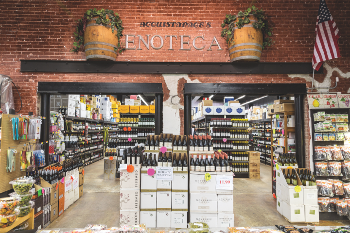 Acquistapace’s Covington Supermarket in Covington, Louisiana, opened in 1963 and began selling beverage alcohol in 1999. California Cabernet Sauvignon and imported offerings lead wine sales (wine section pictured).