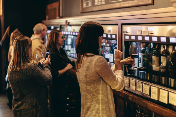 Venues like Wisconsin's two-unit The Ruby Tap (pictured) have begun allowing customers to pour their own wines.