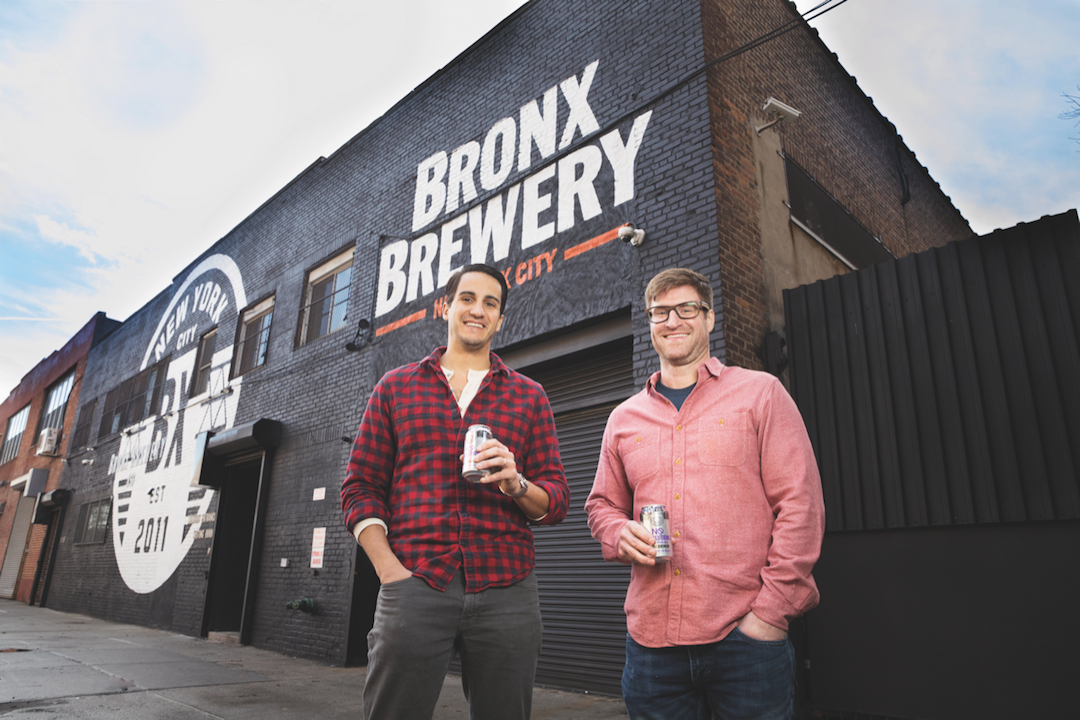 At New York City’s Bronx Brewery, cofounder and general manager Chris Gallant (left) and cofounder and head brewer Damian Brown (right) aim to produce approachable beers.