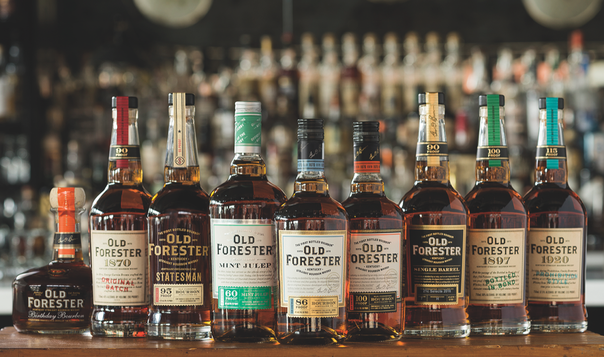 Brown-Forman's $45 million Old Forester distillery (bottles above) is slated for completion next year.