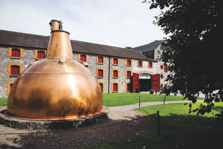 Though many new Irish whiskey brands are emerging, Jameson remains the clear category leader. The brand currently controls 82 percent of sales in the United States (Jameson distillery pictured).