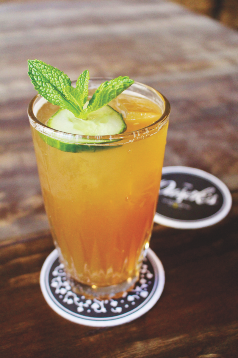 Bartenders have found creative ways to use beer and cider in cocktails. The Pimm's Cup #18 at Dusek's Board & Beer features a cucumber syrup made with Allagash White beer.