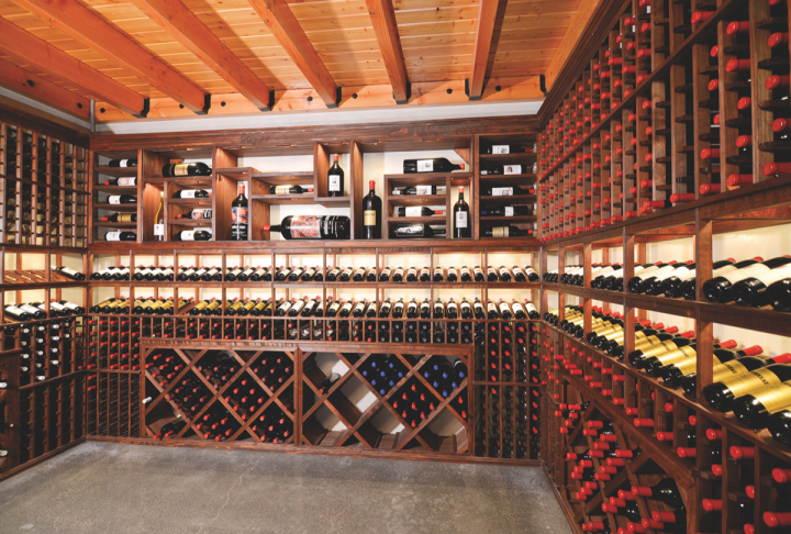 Woodward Canyon (wine room pictured) has annual production between 15,000 and 20,000 cases a year.