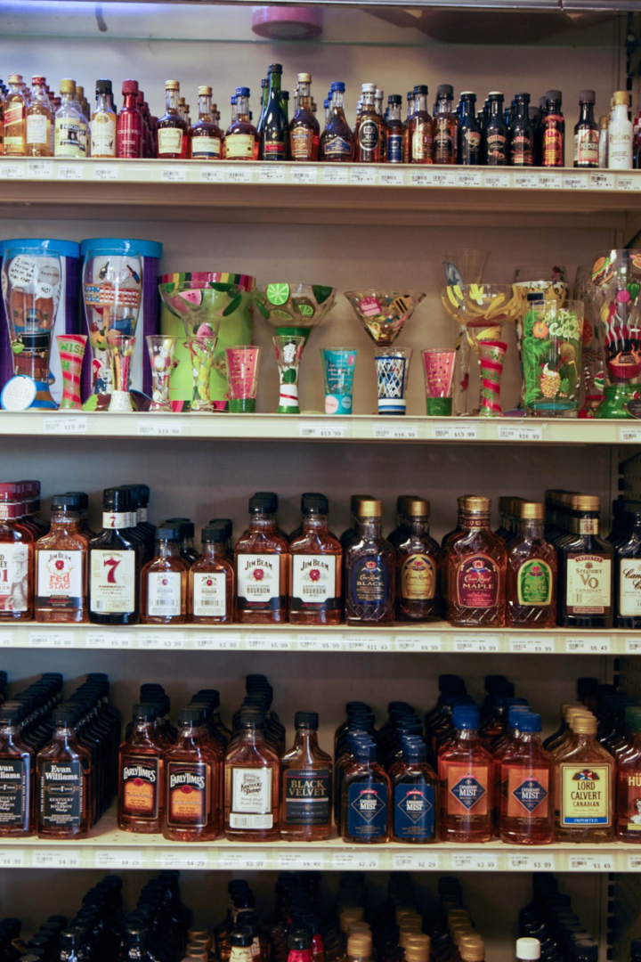 Of the nearly 2,400 spirits SKUs offered at Cork, some 500 of those are Bourbon (whisk(e)y shelves pictured).