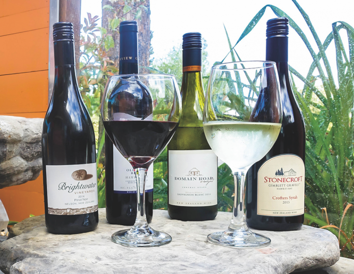 Aroha Restaurant offers over 40 wines from New Zealand (selections above).