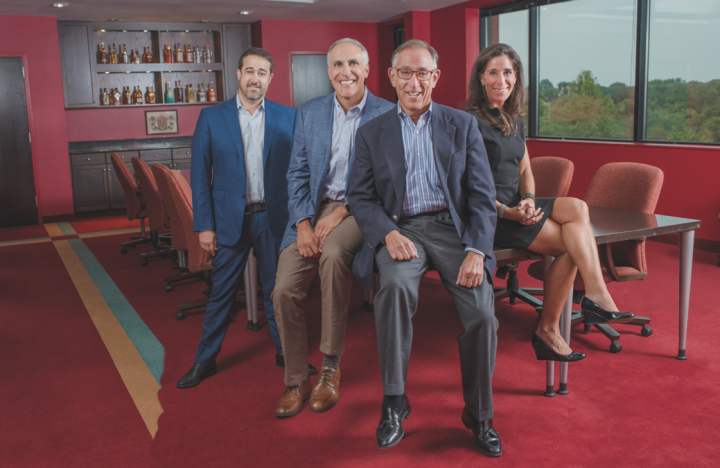 Heaven Hill Brands is a family affair, led by (from left) western division sales manager and director of corporate analysis Andy Shapira, COO Allan Latts, president Max Shapira, and vice president of marketing Kate Latts.