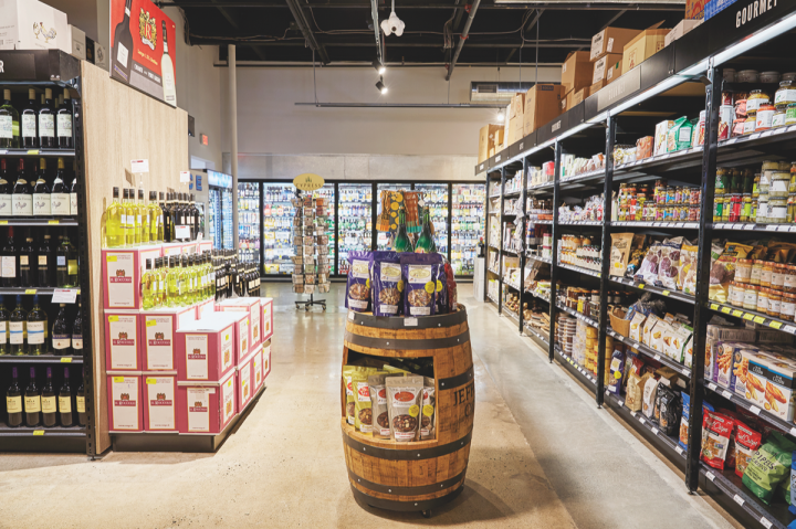 In addition to wine, beer, and spirits, Gary's also offers a variety of gourmet groceries, including a selection of cheese, charcuterie, and bread.