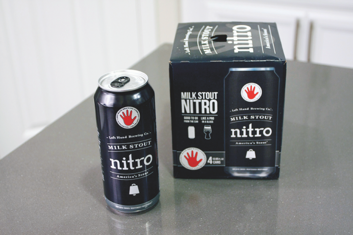 Growth for canned craft beer (canned Left Hand Nitro Milk Stout pictured) has been dramatic in recent years, with dollar sales soaring by 38% in 2017.