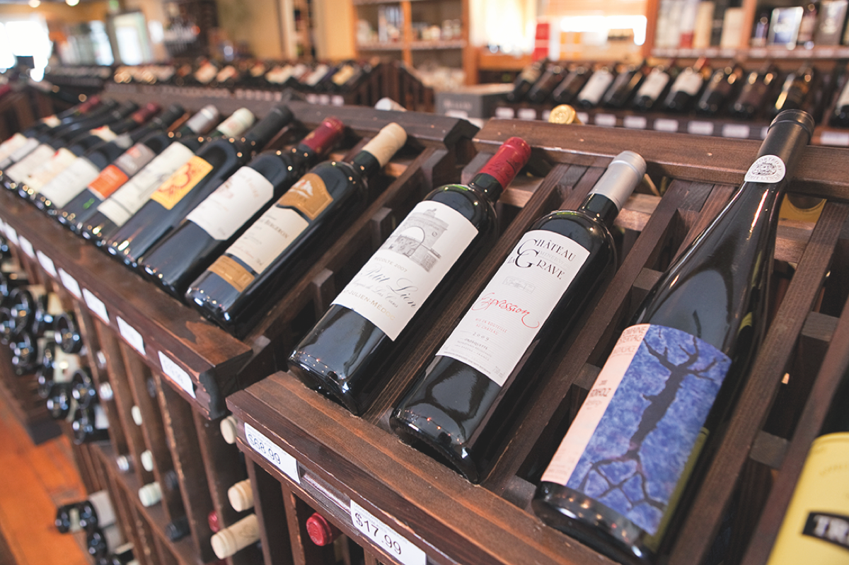 One of two on- and off-premise hybrid shops from Fine Dining Restaurant group, Bin22 wine bar and bottle shop (wine store selection above) sells hundreds of bottled wines, many of which are found in the group's restaurants.