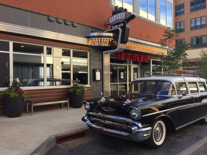 With so many on-premise options, Cameron Mitchell offers a wide variety of cuisine. At Cap City Fine Diner (exterior pictured) in suburban Columbus, for example, the focus is on comfort food and classic cocktails with upscale twists, as well as craft beer by local producers.