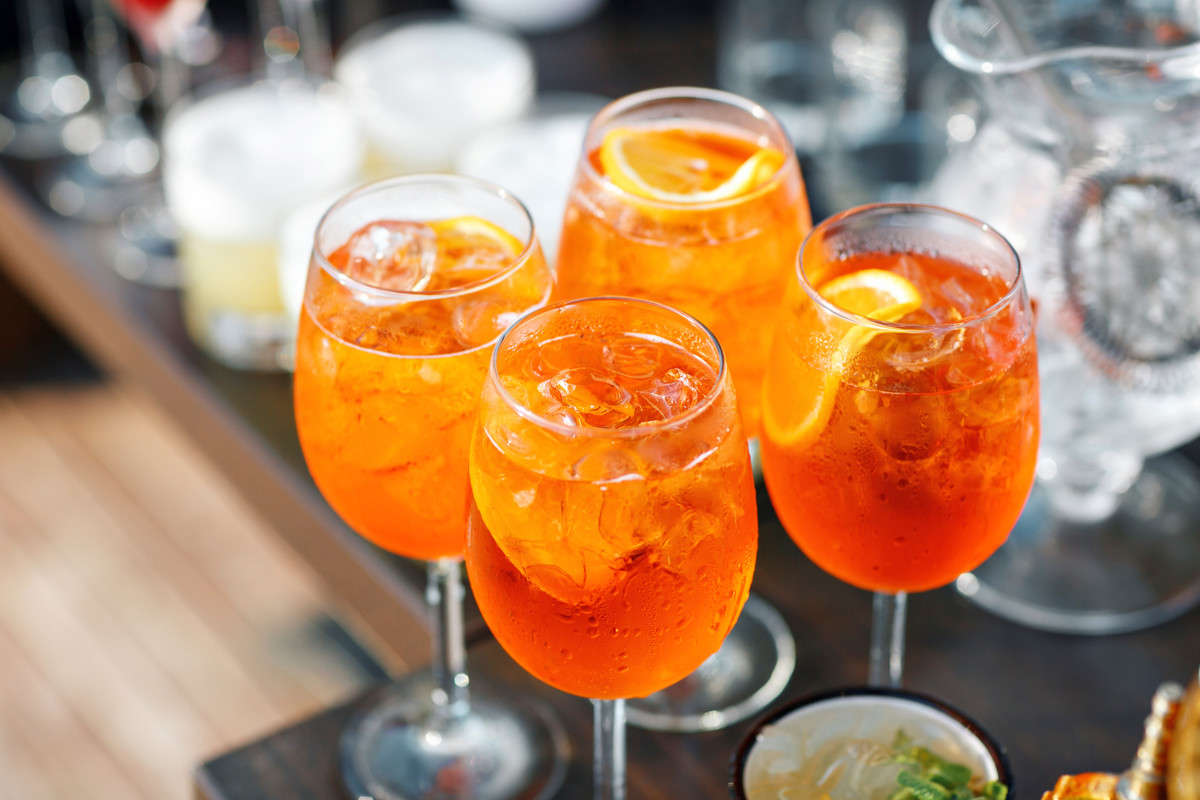 The Aperol Spritz (pictured), comprising Aperol aperitif, Prosecco, a splash of soda, and an orange slice, is currently having a moment, and its popularity has led to a notable rise in Aperol sales; the label skyrocketed by 60% last year to deplete 160,000 cases.