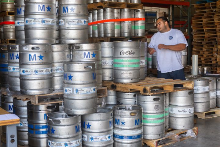 To ensure consumers get the freshest beer possible, many brewers have turned to self-distribution. Cape May Brewing (kegs pictured) launched its Cape Beverage distributor subsidiary earlier this year.