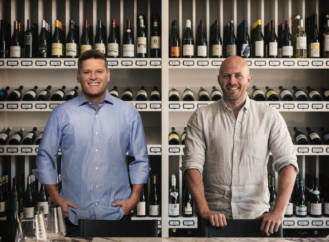 Co-founders Derrick Mize (left) and Dustin Wilson launched Verve Wine in New York’s Tribeca neighborhood and online in 2016, and opened a second location in San Francisco’s Pacific Heights neighborhood last year. They plan to open a third store in Chicago in 2020.