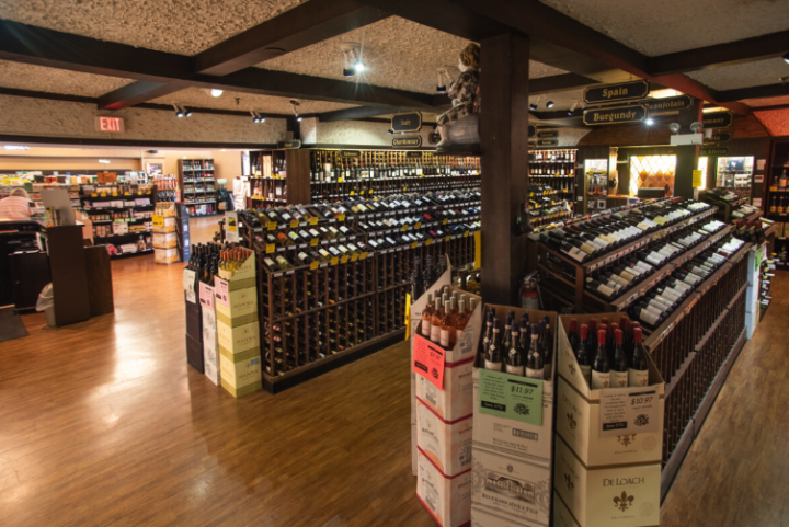 With 2,300 SKUs, wine (aisles pictured) makes up 60% of sales at Schaefer’s. Though staffers say younger consumers are collecting less wine, the store is seeing an upswing in French offerings, particularly rosé and wines from Sancerre, as well as inexpensive Bordeaux.