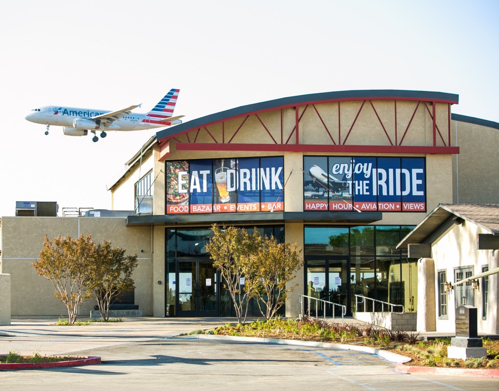Given that David Tallichet was a World War II B-17 bomber pilot, a few of his restaurants— like Proud Bird (exterior pictured), located at Los Angeles International Airport—have an aviation theme. 