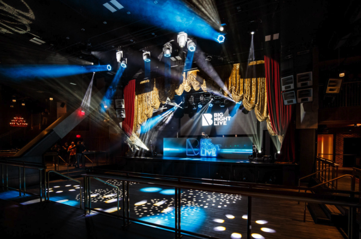 Launched in 2019, Big Night Live showcases the company’s current direction, which includes venues that have multiple differ- ent spaces. Big Night Live boasts a music hall (pictured) as well as a VIP club, restaurant, private event space, and five bars.