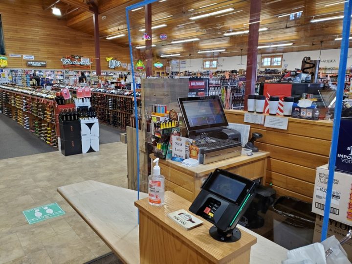 The five Happy Harry's Bottle Shops (pictured) locations in North Dakota have added Plexiglass shields at checkout counters to protect employees and customers during the Covid-19 pandemic.