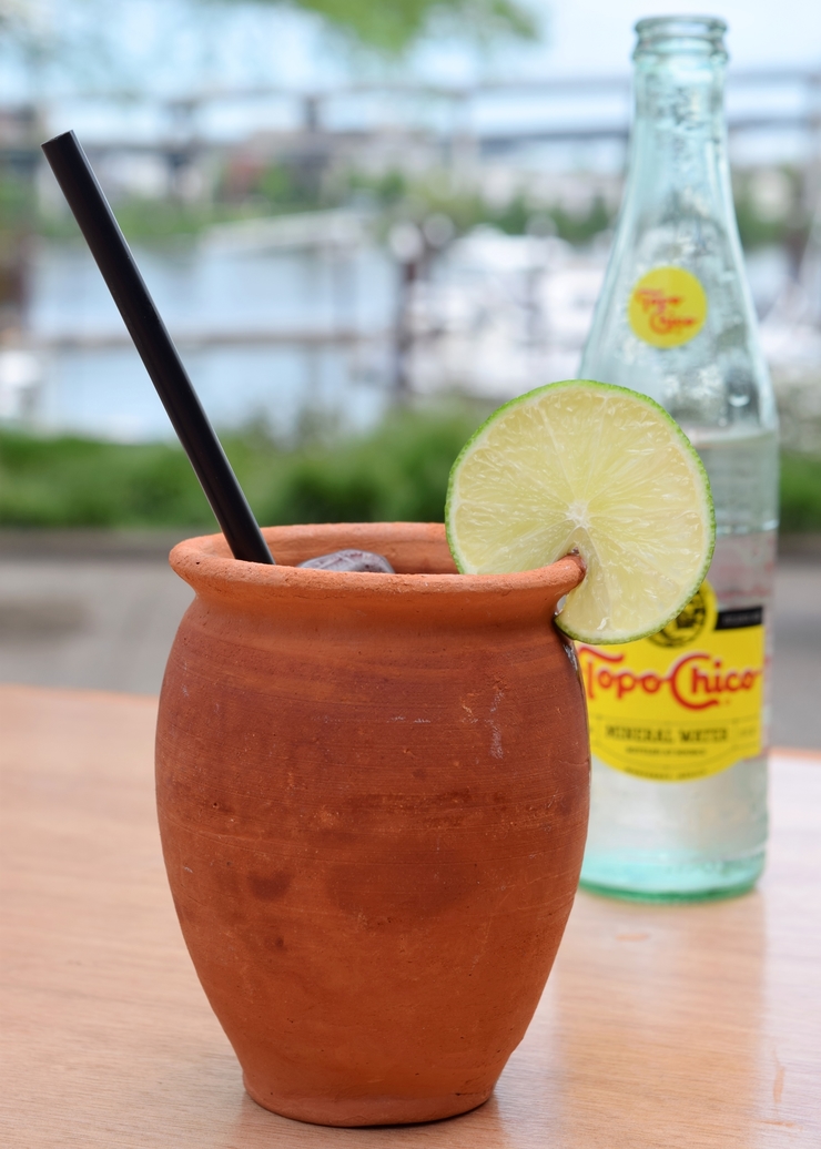 In the Penicilina from King Tide and Tacos + Tequila, the usual Scotch in a Penicillin cocktail is replaced with El Jimador Reposado. 