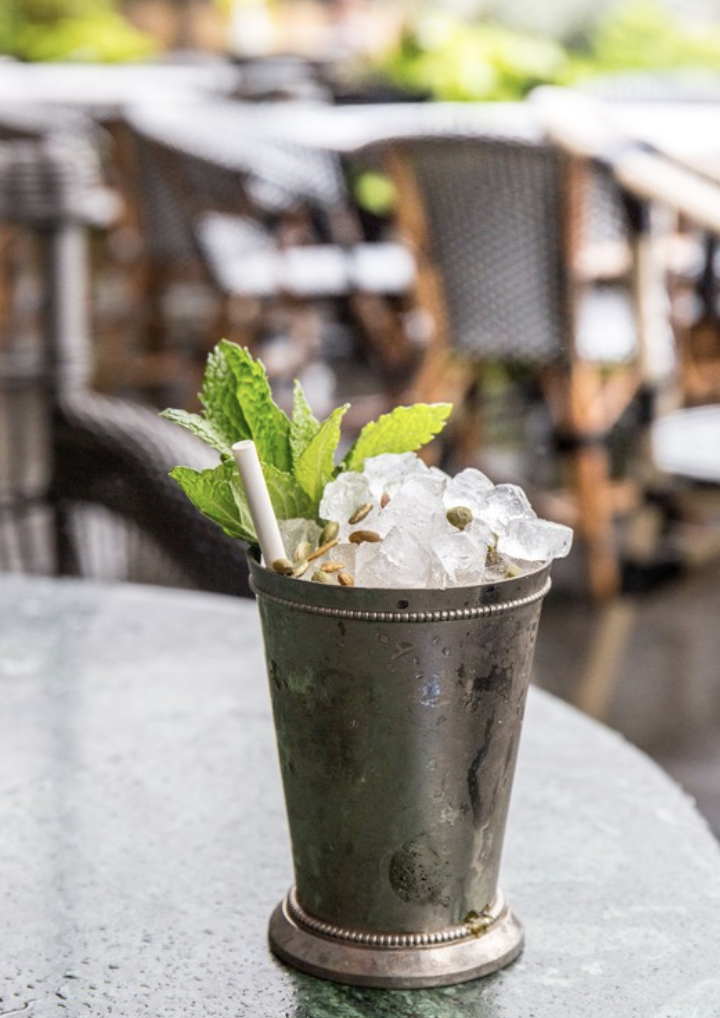 The Zucca Julep (pictured) from Cecconi’s Dumbo in Brooklyn, New York utilizes St. Agrestis amaro.
