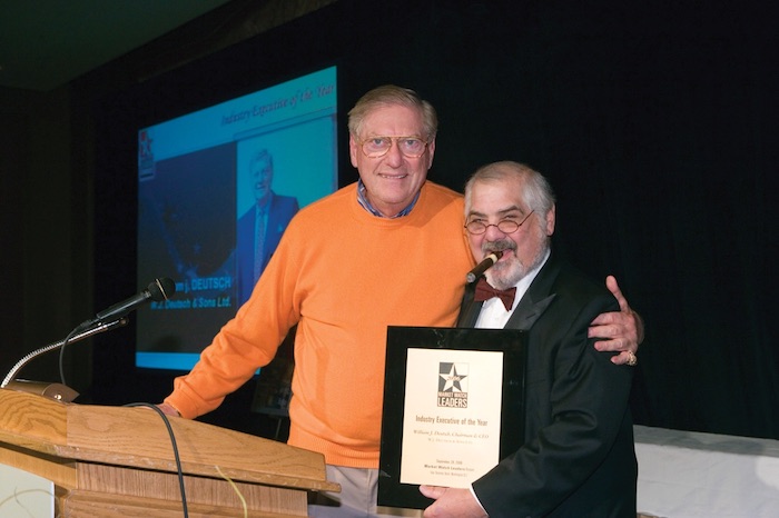 Widely recognized in the trade, Bill Deutsch received the Market Watch Leaders Industry Executive of the Year award in 2006 (pictured with Marvin R. Shanken).