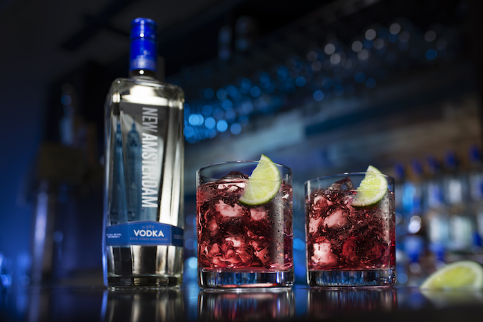 Vodka brands like New Amsterdam (cocktails pictured) are also gaining ground with consumers—especially as people continue staying home due to Covid-19.