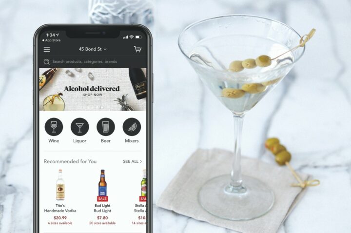 Retailers have seen an influx of orders through delivery service apps like Minibar (pictured), Instacart, and Drizly during Covid-19. Some stores are looking to build their own delivery apps to avoid the high fees and extra overhead costs associated with third-party providers.