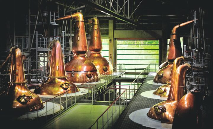 Japanese whisky owes much of its history to Masataka Taketsuru, who apprenticed at a number of Scottish distilleries before bringing his knowledge back to Japan and joining Kotobukiya Ltd., the predecessor to Suntory (Hakushu Distillery stills pictured).