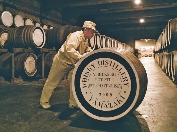 The Yamazaki Single Malt range of whiskies (barrel room pictured) continues to be highly sought-after despite supply constraints.