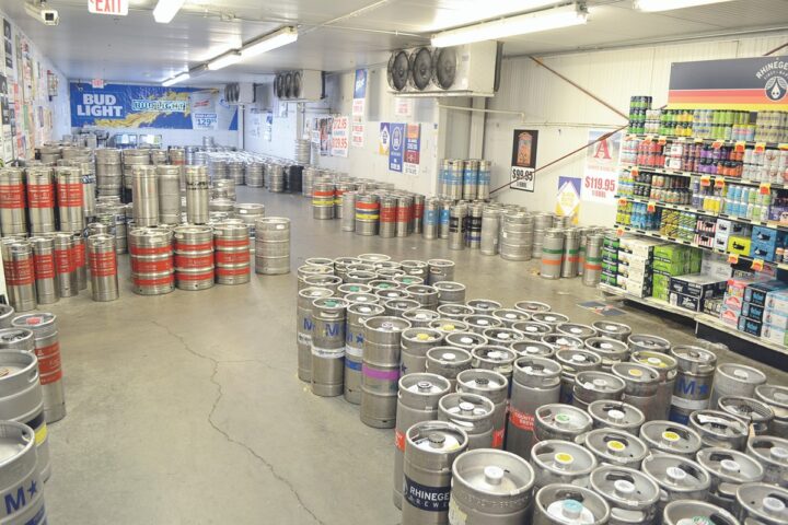 The store carries nearly every brew available in the state of Kentucky, necessitating a 900-square-foot walk-in beer cooler (pictured).