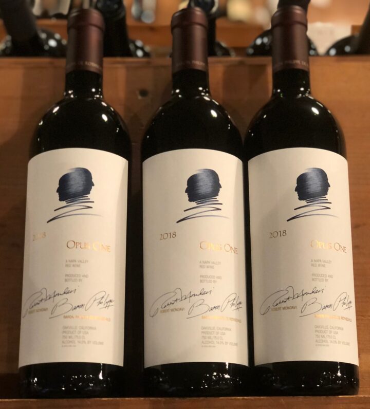 The 2018 Opus One (bottles pictured) was the top-grossing wine at The Wine House in Los Angeles, buoyed by the return of corporate gift giving.