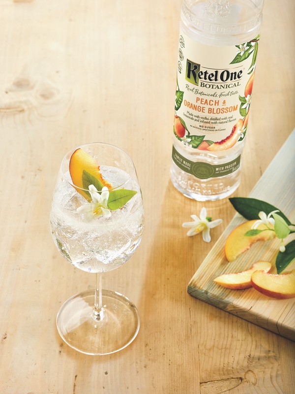 Ketel One jump started the latest flavor trend with its Botanical line (Peach & Orange Blossom offering pictured) in 2017. 