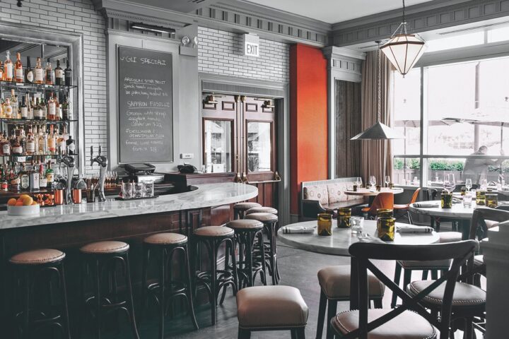 At Gage Hospitality properties in Chicago, which include Acanto Restaurant and Wine Bar (pictured), many guests are eschewing imported vodkas for locally made products. In fact, the company only stocks three imported labels behind its bars.