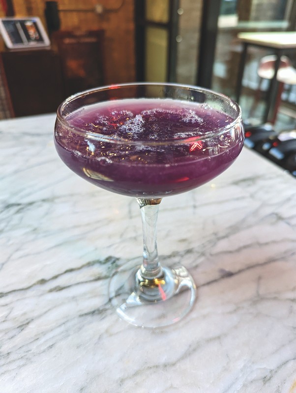 At Gaijin in Chicago, the Blue Matcha Better (pictured) gets its deep purple hue thanks to lemon juice and house- made butterfly pea-infused matcha powder syrup.