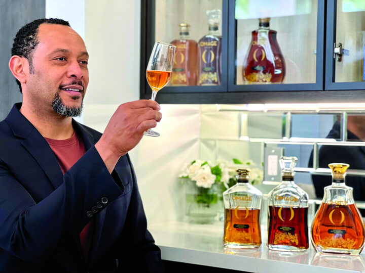 Julious Grant (top), CEO of The Brand House Group, is turning to innovation to bring excitement to the brandy segment. His brand Omage is the first American brandy to use the Cognac distilling method, a move that sets Omage apart from its competitors. 