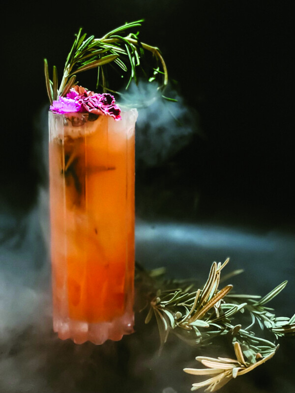 At The Alchemist Garden, the Ouroboros (pictured) mixes St. George Baller with a number of house-made ingredients, including blackberry syrup, ginger syrup, and falernum liqueur.